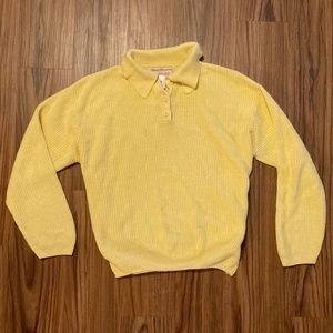 Norm Thompson Yellow Collar Sweater - Womens Large